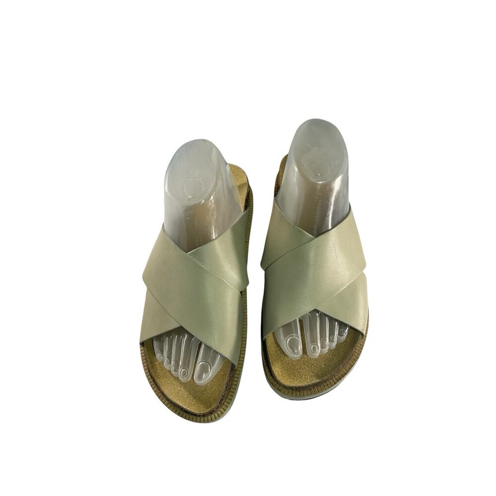 FREE PEOPLE Womens Sidelines Footbed Slides Sandals Sz 40 US 9 CrissCross Tan - Picture 2 of 10